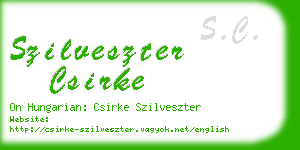 szilveszter csirke business card